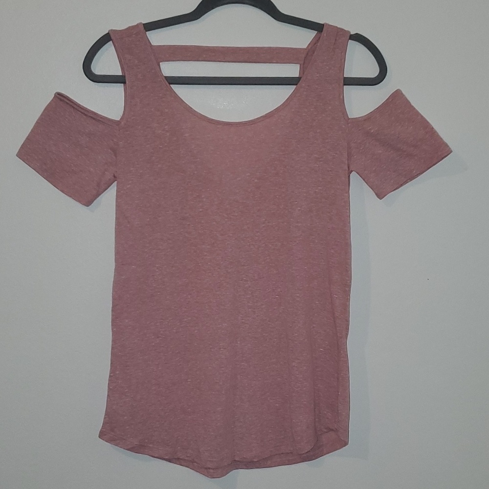 Blue lemon cold shoulder/ open back blouse